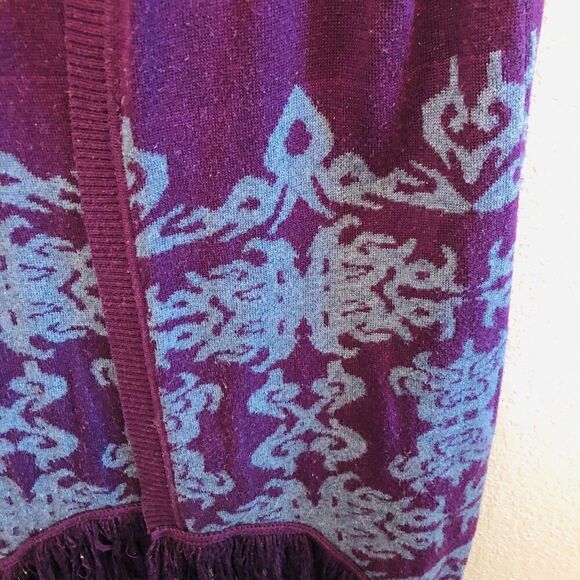 Y London Women Open Front Sweater Vest Duster Fringe 70s Style Retro Boho Chic - Picture 3 of 6